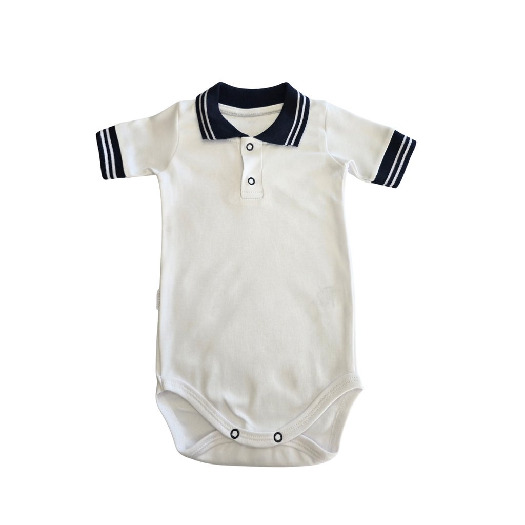100% Cotton Baby Golfer Collar Onesie