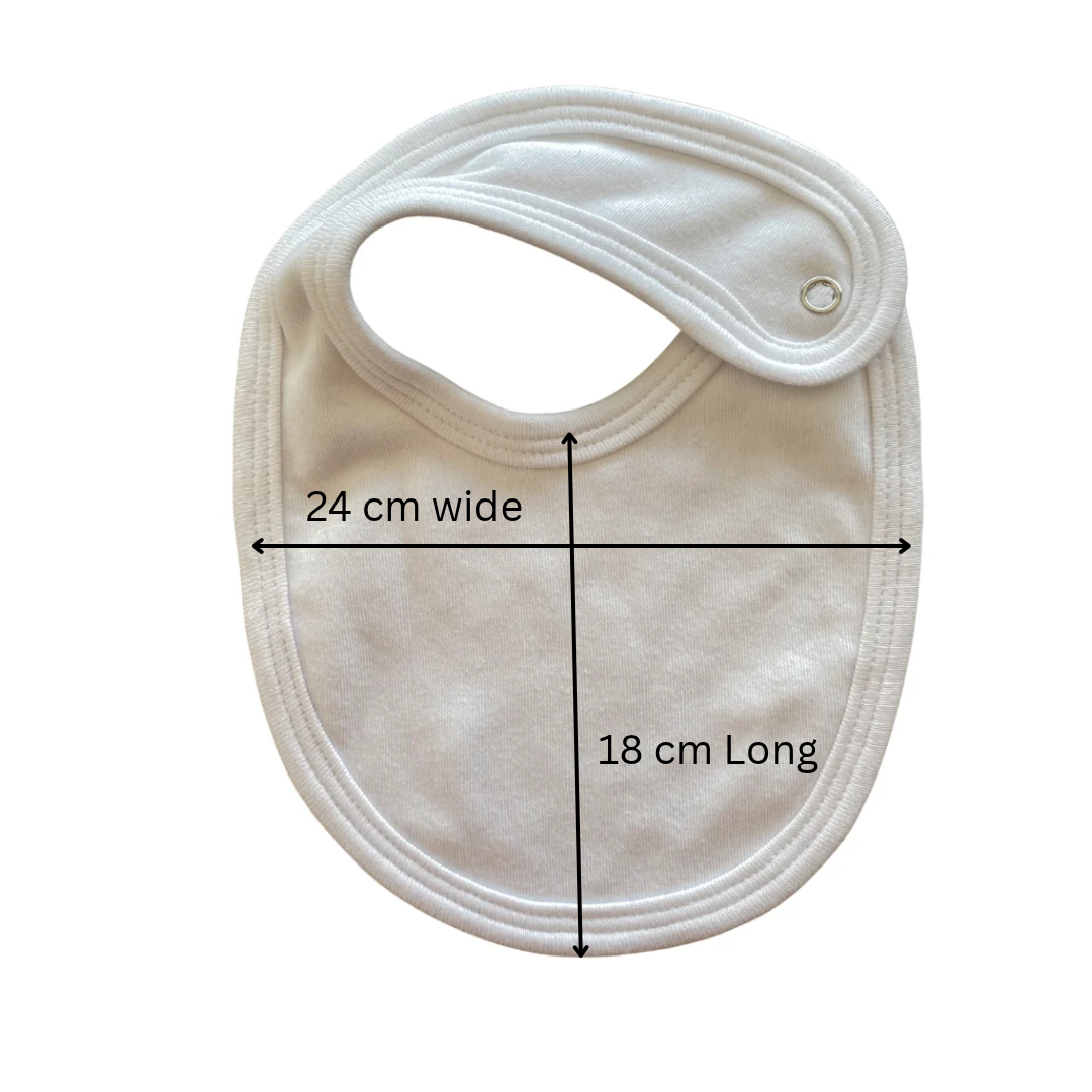 Large white bib from Jake and Isla
