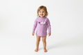 Purple long-sleeve shirt with a logo on a white background