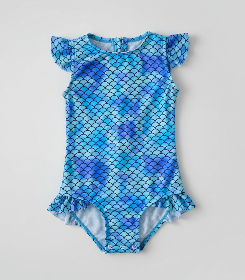 Girl's Frilly Sleeve Swimsuit