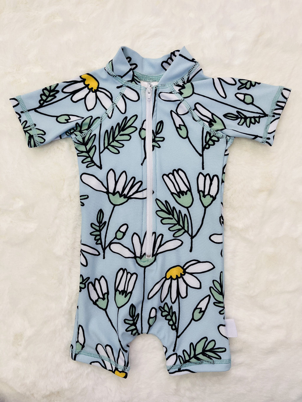 Short sleeve daisy print uv suit from the Jake and Isla Collection