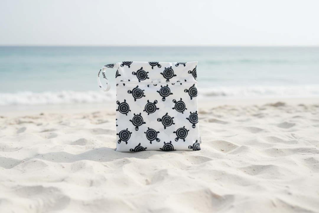 black and white turtle wetbag