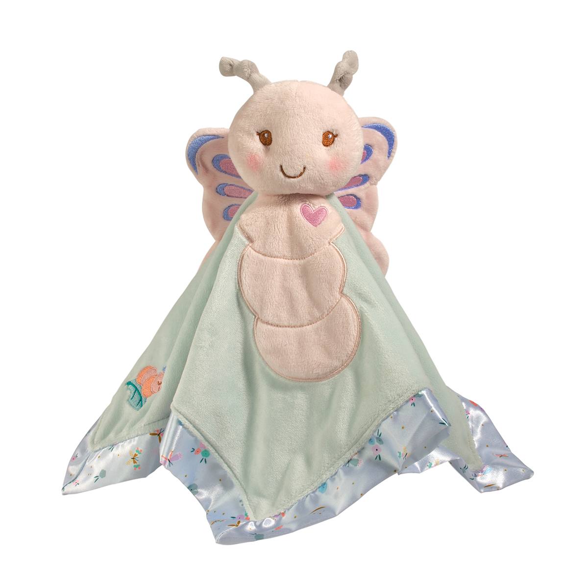butterfly snuggler toy on white background 