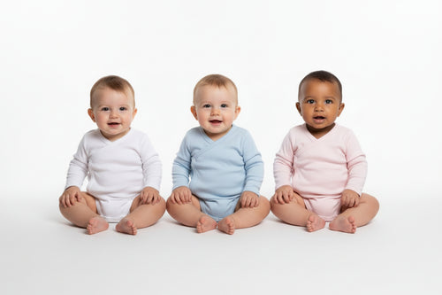 Baby Crossover Button-Up Onesie With Long Sleeves - Little Lumps