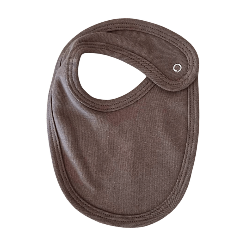 Brown baby bib on a white background
