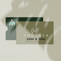 Gift voucher with 'Jake & Isla' branding on a neutral background