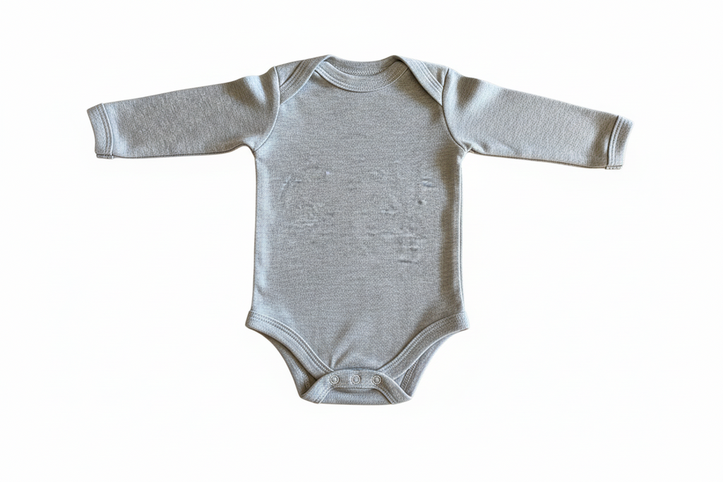 grey long sleeve envelope neck onesie
