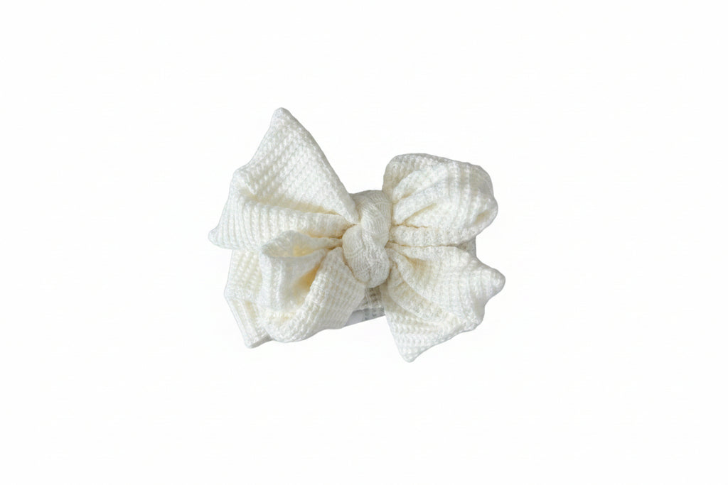 knitted headband on white background