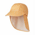 hello sunshine swim hat with small flowers on a yellow background