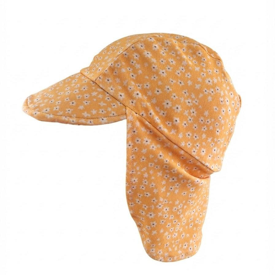 yellow swim hat with little with flowers
