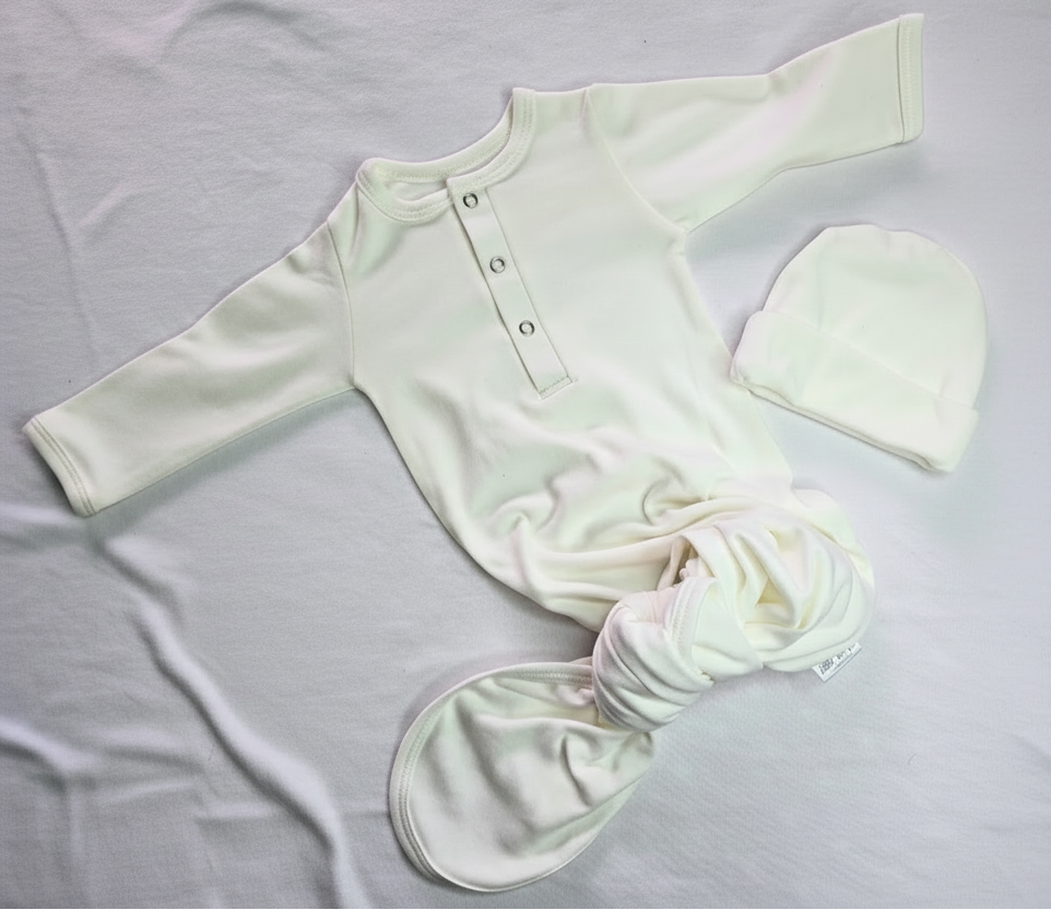 Knotted Sleep Onesie and Beanie Set