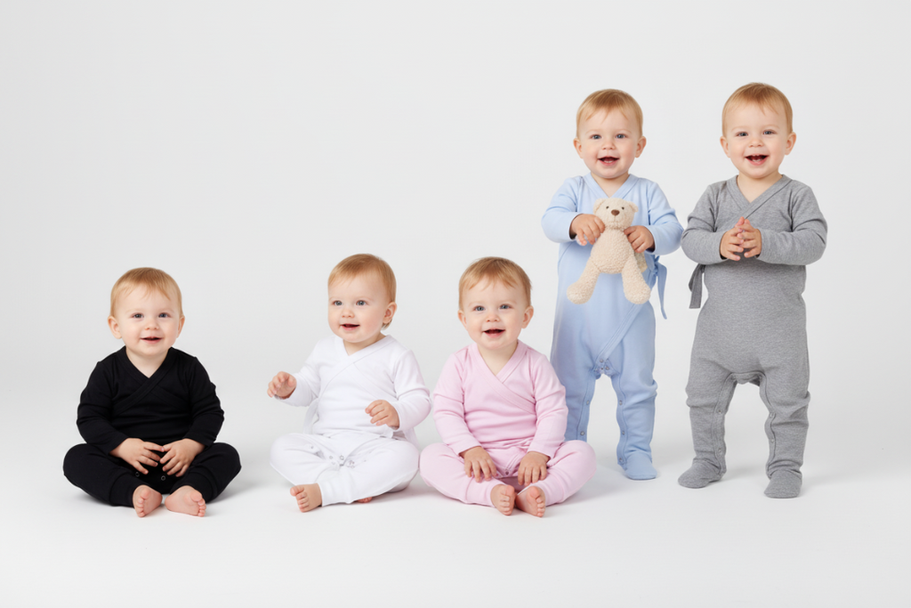 100% Cotton Infant kimono babygros