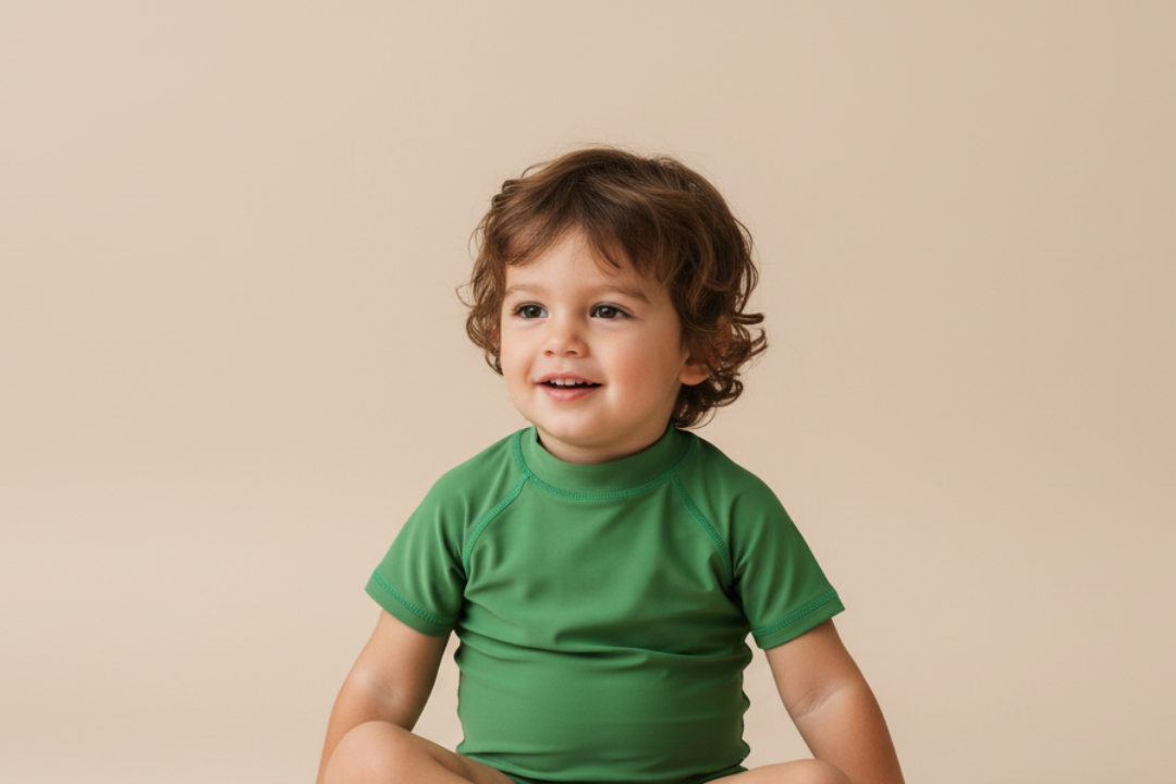 olive rashvest short sleeve white background