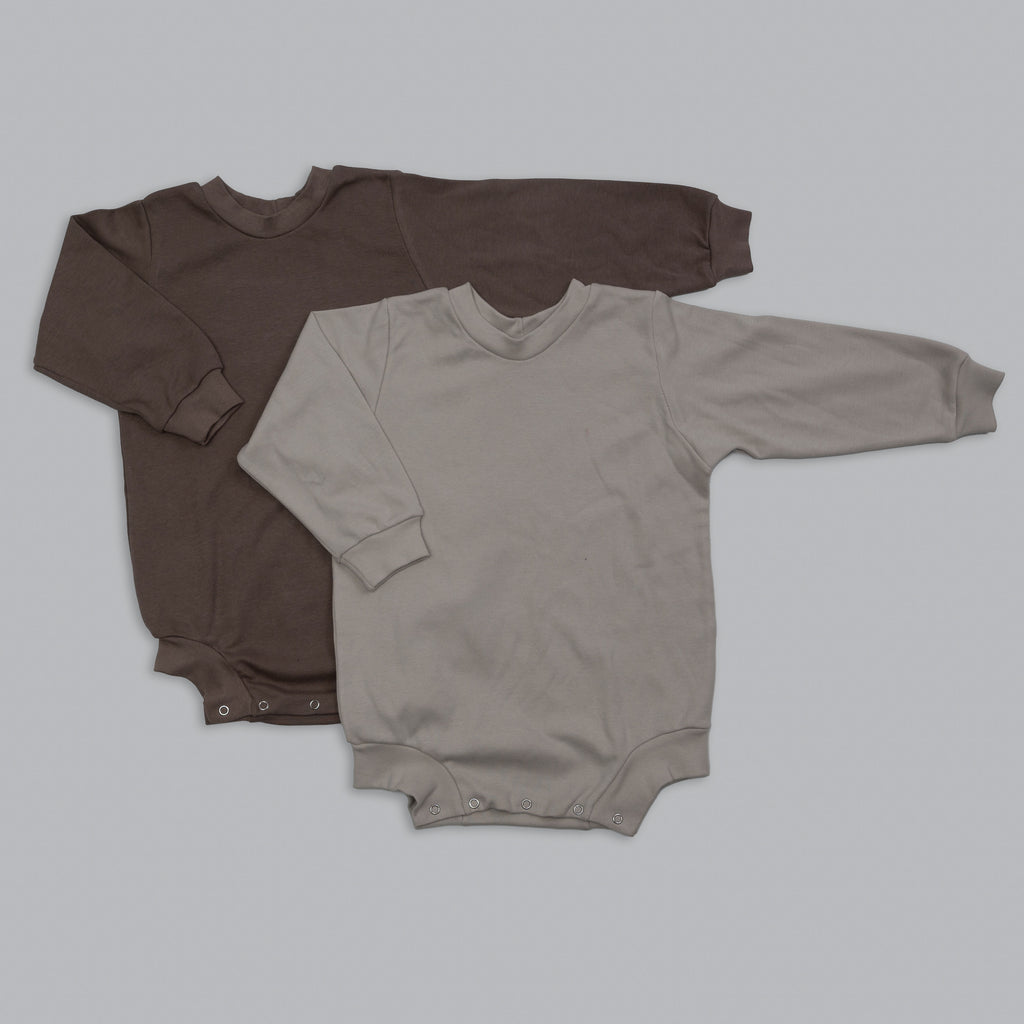 stone and mocha oversized onesies 