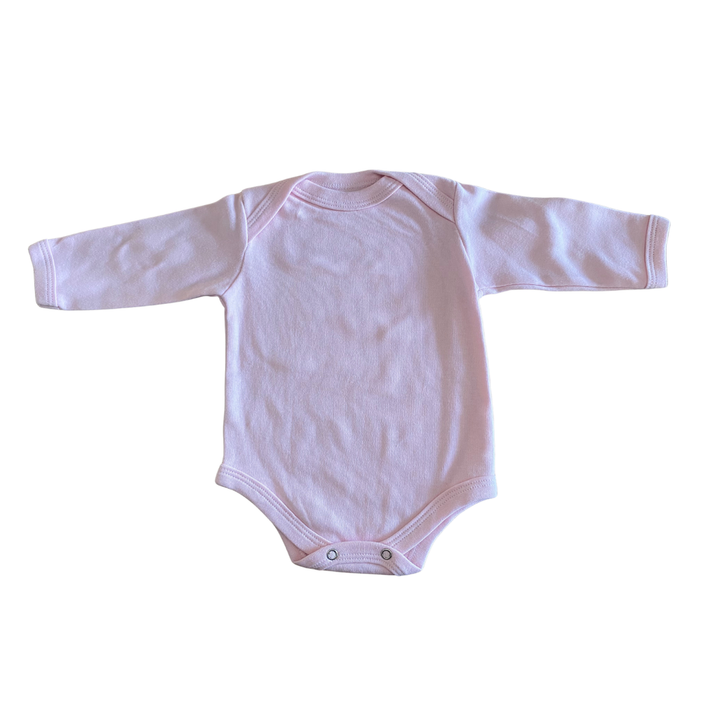 pink envelope neck onesie long sleeve 