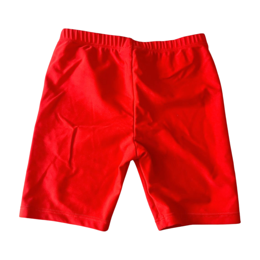 Red shorts on a white background
