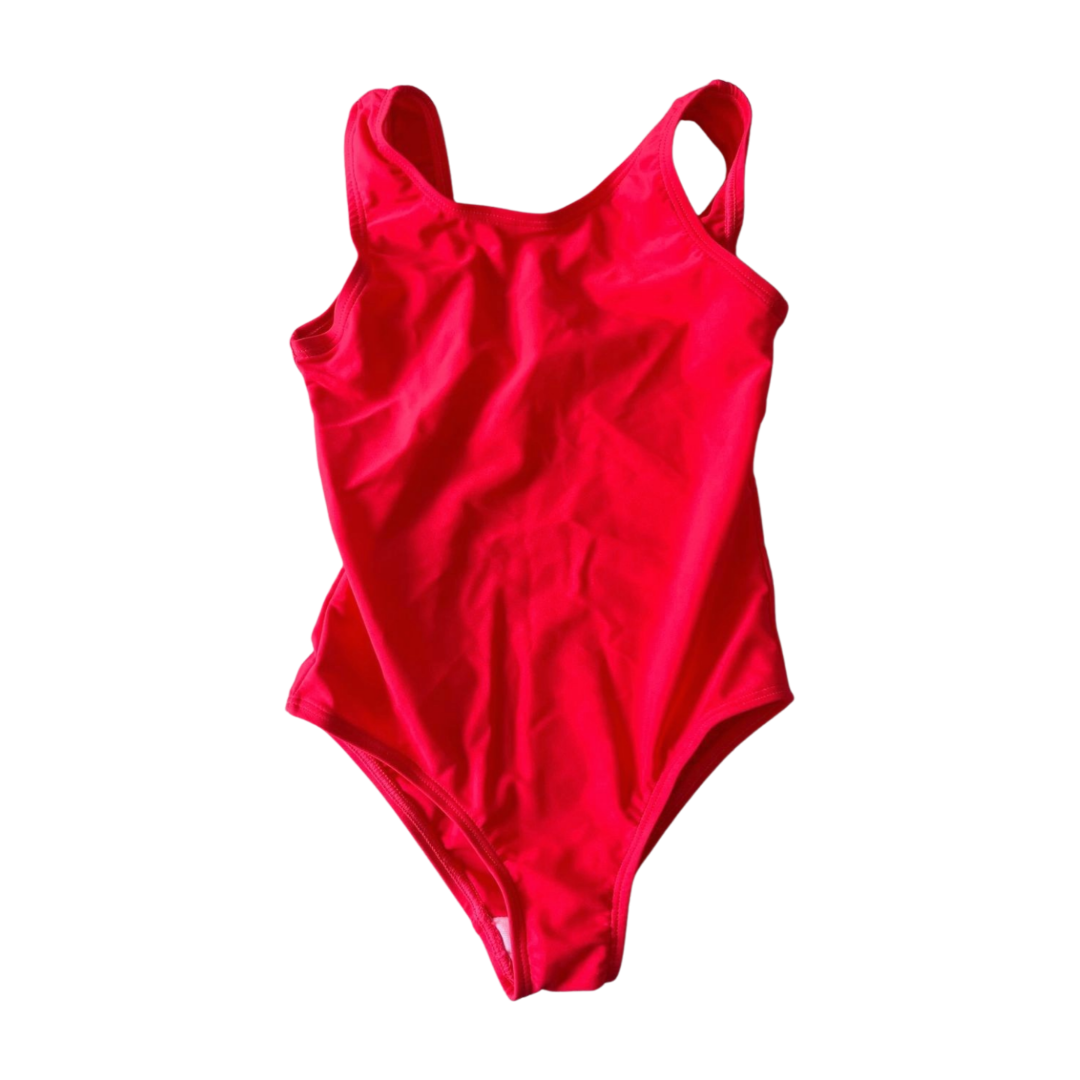 Red swimsuit on a white background