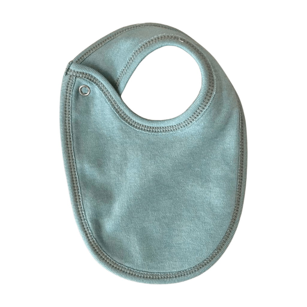sage baby bib on a white background