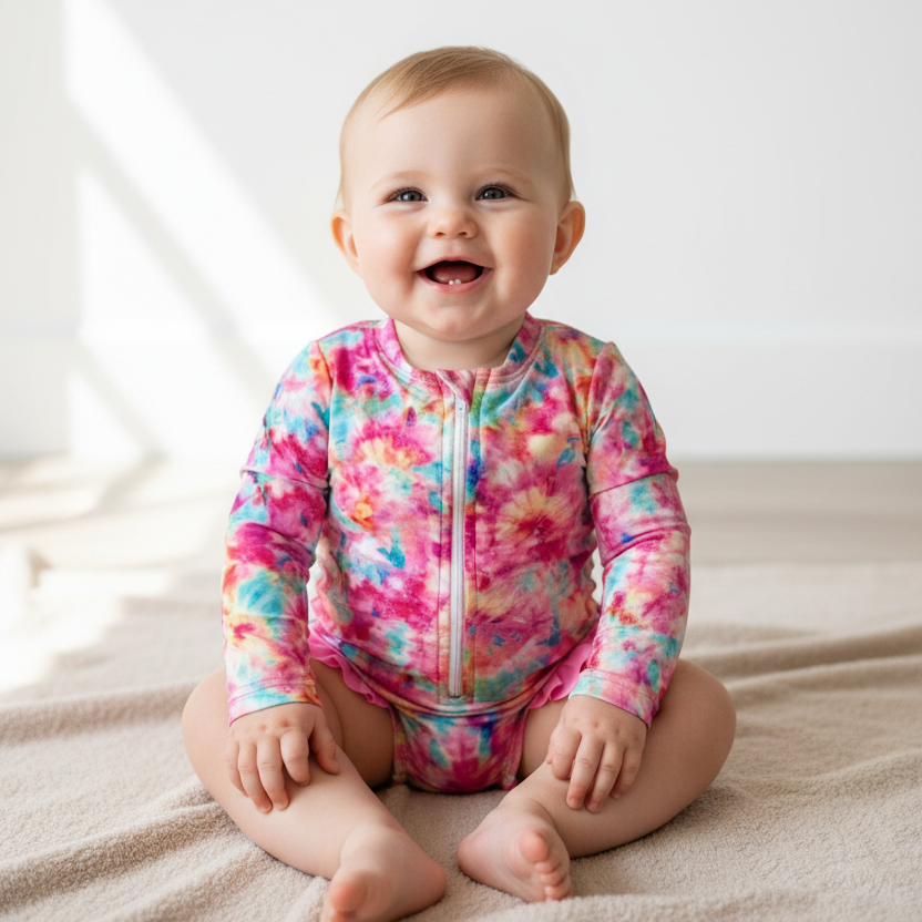 tie_dye_baby girl swimsuit  from The Jake and Isla Collection