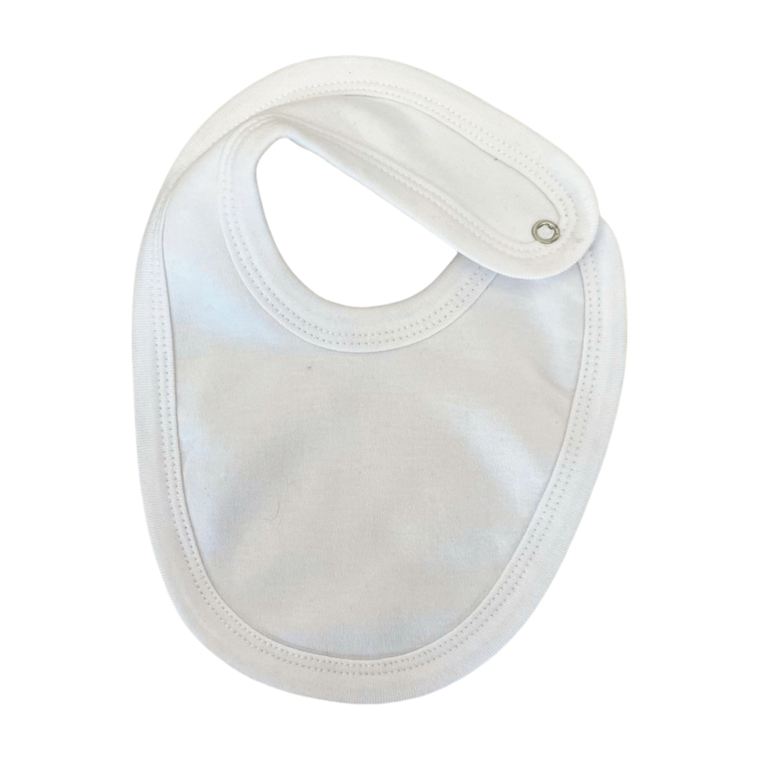 White baby bib on a white background