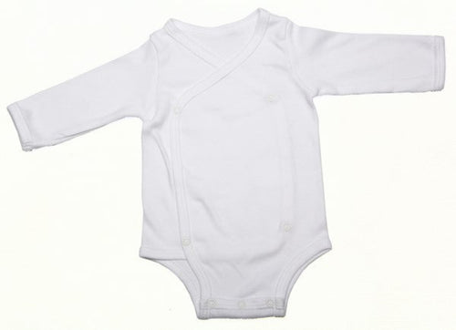 Baby Crossover Button-Up Onesie With Long Sleeves - Little Lumps