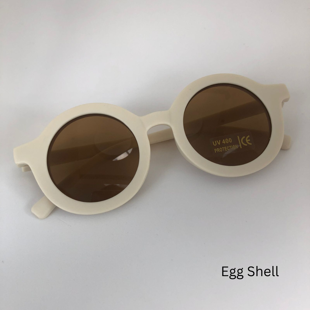 eggshell sunglasses on white background
