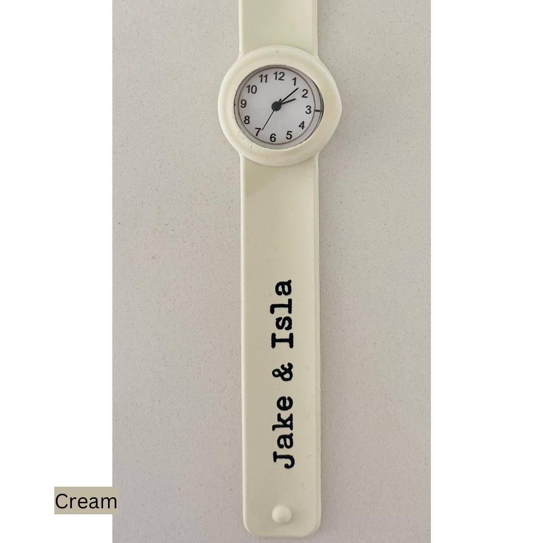 cream watch grey background 